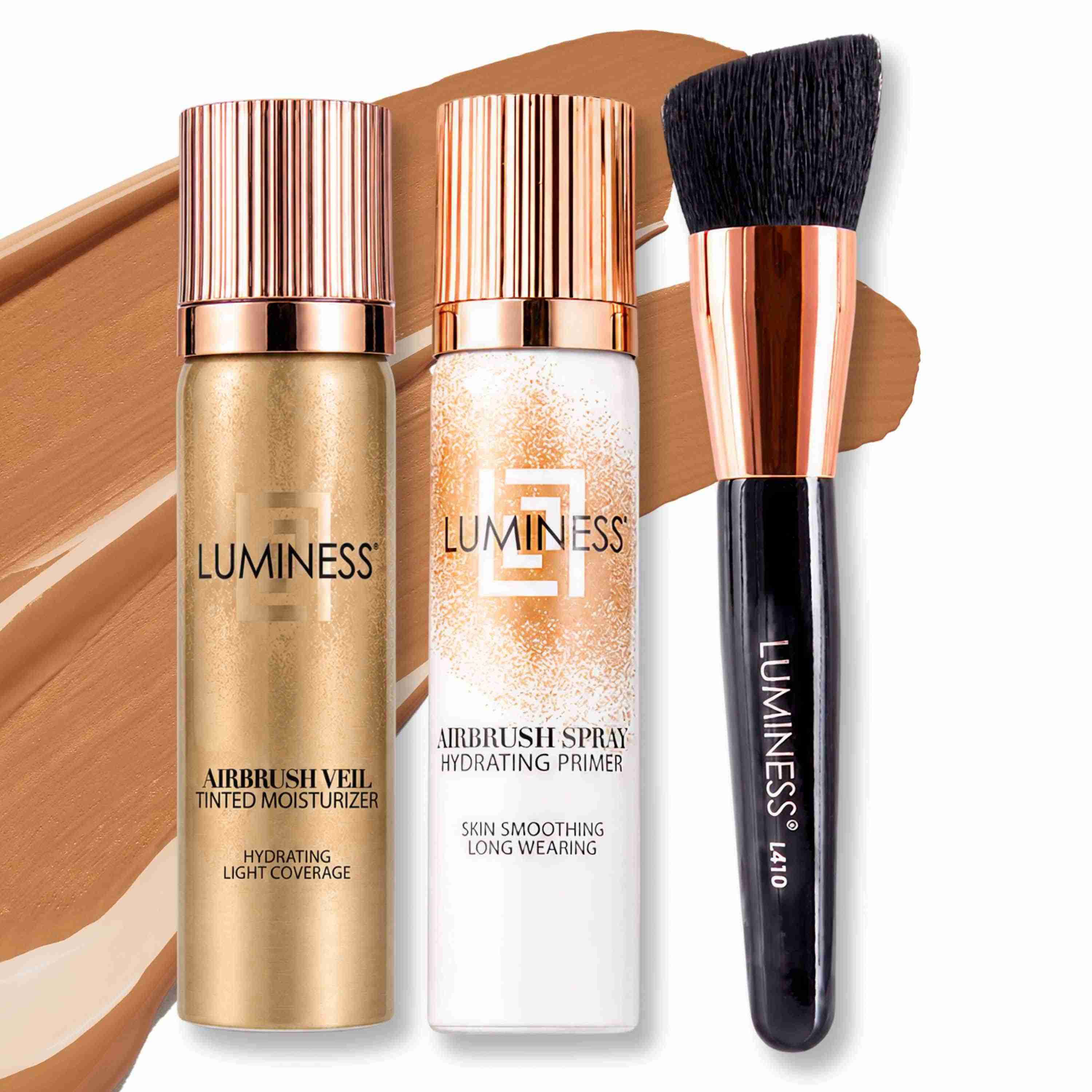 Airbrush Veil Tinted Moisturizer 3-Piece Kit - Tan 100 | Luminess